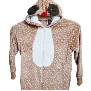 Jaclyn Intimates Reindeer One piece‎ XL Pajama Costume Polka Dot Soft Rudolph